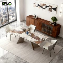 Sintered Stone Dining Table Luxury Home Furniture with Durable Material for Long Life