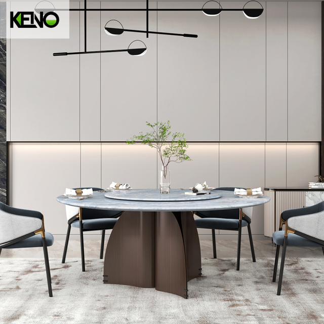 Dining Table Elegant Marble Home Furniture Suitable for Villa and Apartment