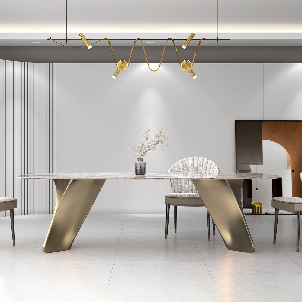 Sintered Stone Dining Table Modern Design Home Furniture with Durable Table Chair Set
