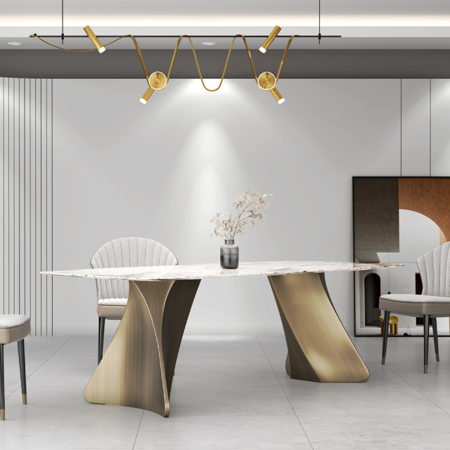 Sintered Stone Dining Table Modern Design Home Furniture with Durable Table Chair Set