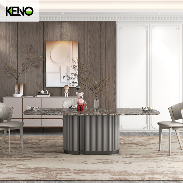 Marble Dining Table Stylish Table Chair Combination for Contemporary Dining Room