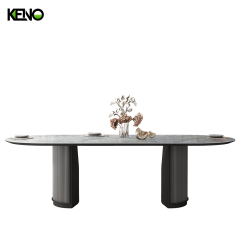 Sintered Stone Dining Table Custom Made Hotel Furniture for Unique Interior Decoration