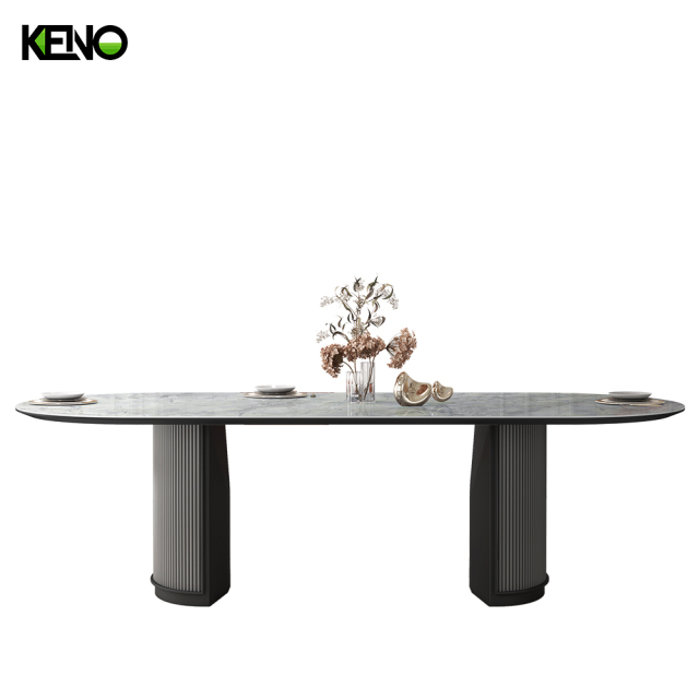 Sintered Stone Dining Table Custom Made Hotel Furniture for Unique Interior Decoration