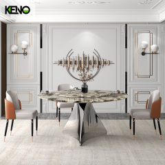 Marble Dining Table Keno Style Modern Furniture with Comfortable Seating Chair
