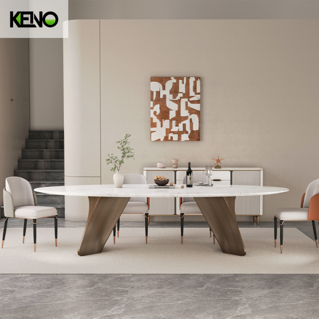 Marble Dining Table Modern Design Home Furniture with Durable Table Chair Set