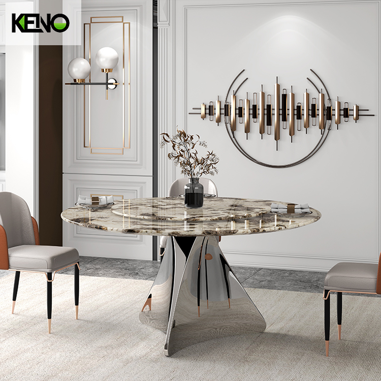 Marble Dining Table Keno Style Modern Furniture with Comfortable Seating Chair