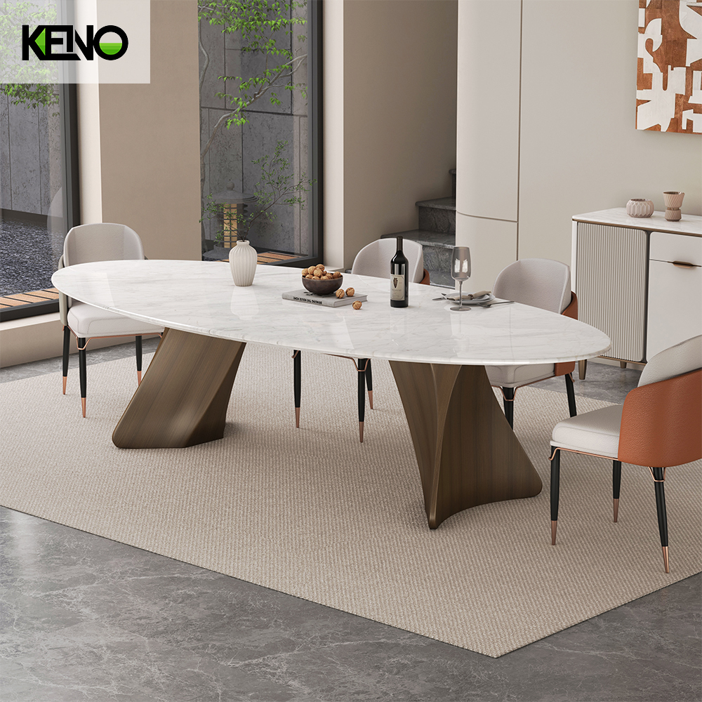 Marble Dining Table Modern Design Home Furniture with Durable Table Chair Set