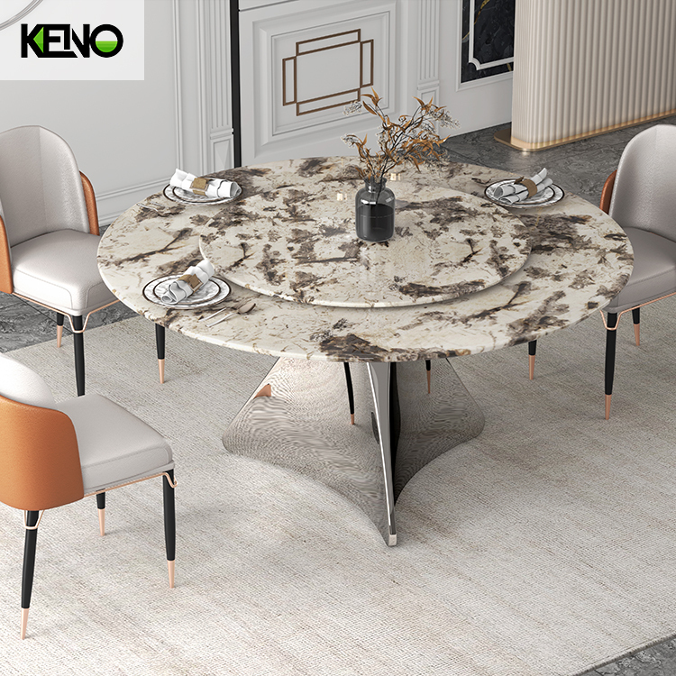 Marble Dining Table Keno Style Modern Furniture with Comfortable Seating Chair