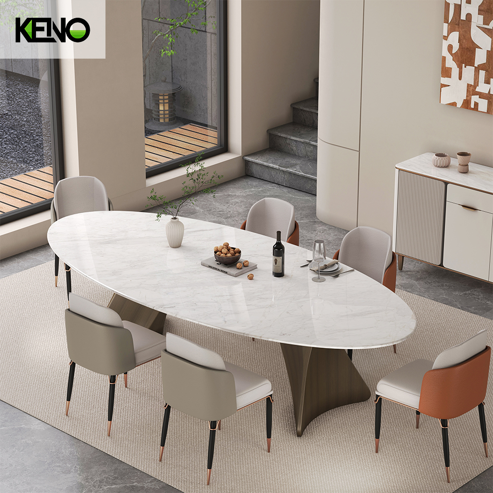 Marble Dining Table Modern Design Home Furniture with Durable Table Chair Set