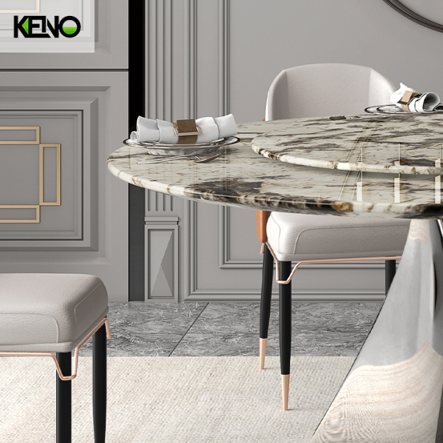 Marble Dining Table Keno Style Modern Furniture with Comfortable Seating Chair