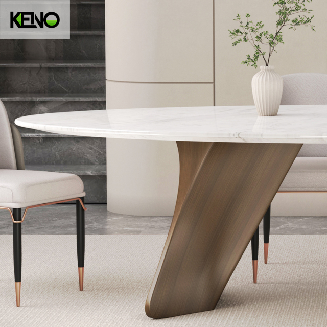 Marble Dining Table Modern Design Home Furniture with Durable Table Chair Set