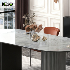 Sintered Stone Dining Table Custom Made Hotel Furniture for Unique Interior Decoration