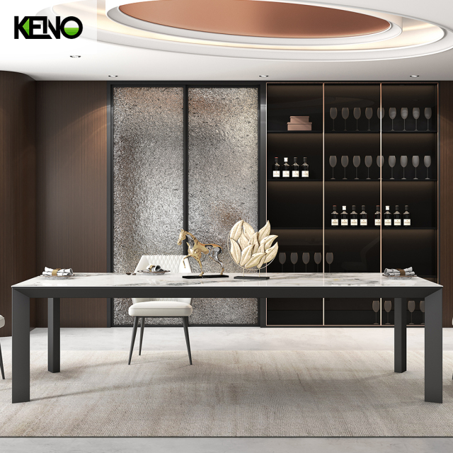 Sintered Stone Dining Table Elegant Home Furniture Suitable for Villa and Apartment Interior