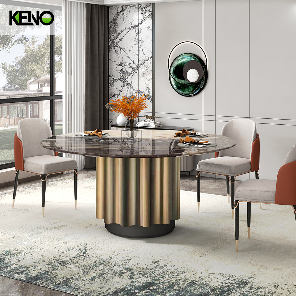 Marble Dining Table Hotel Grade Furniture with Sturdy Chair for Long-Term Use