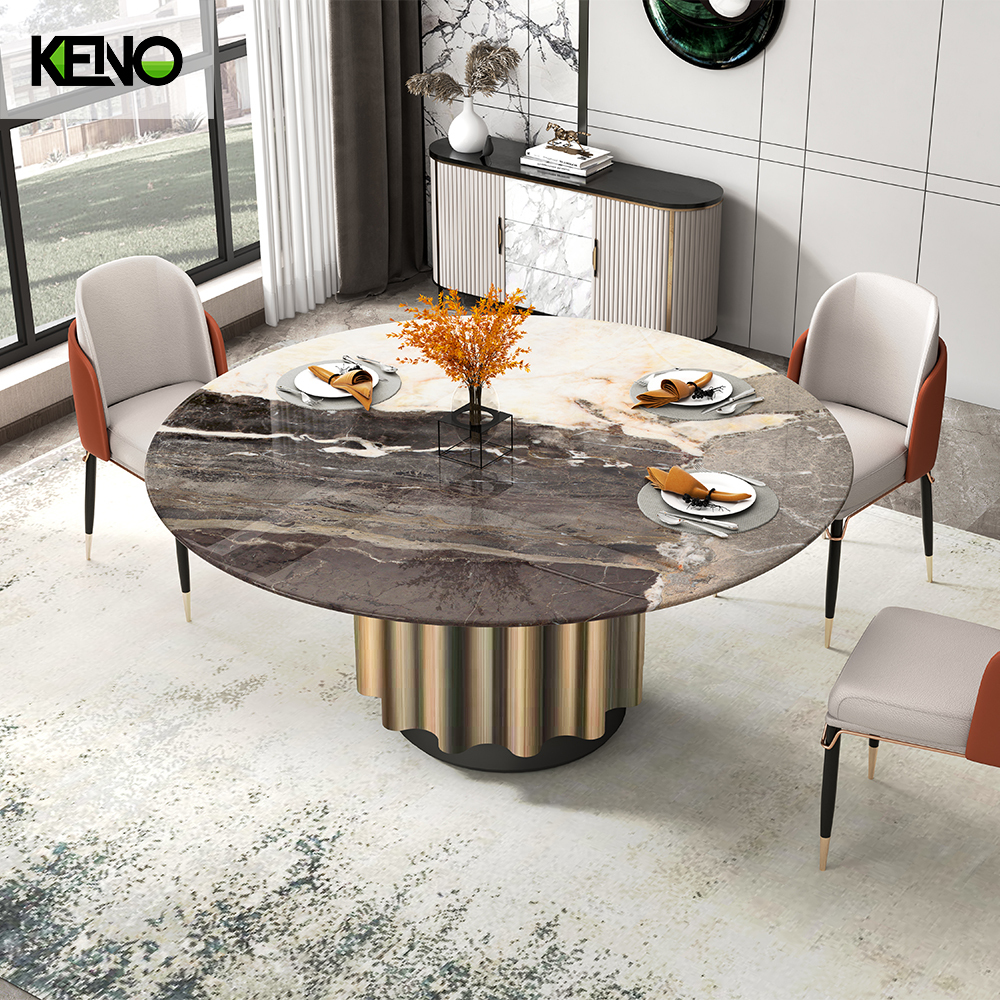 Marble Dining Table Hotel Grade Furniture with Sturdy Chair for Long-Term Use