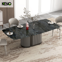 Marble Dining Table Luxury Home Furniture Set with Comfortable Seating Experience