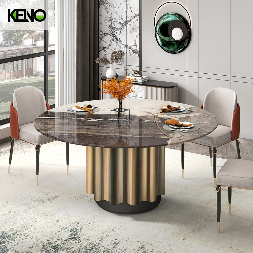 Marble Dining Table Hotel Grade Furniture with Sturdy Chair for Long-Term Use
