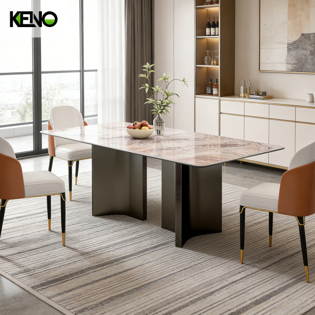 Sintered Stone Dining Table High-Grade Hotel Furniture for Restaurant and Commercial Projects