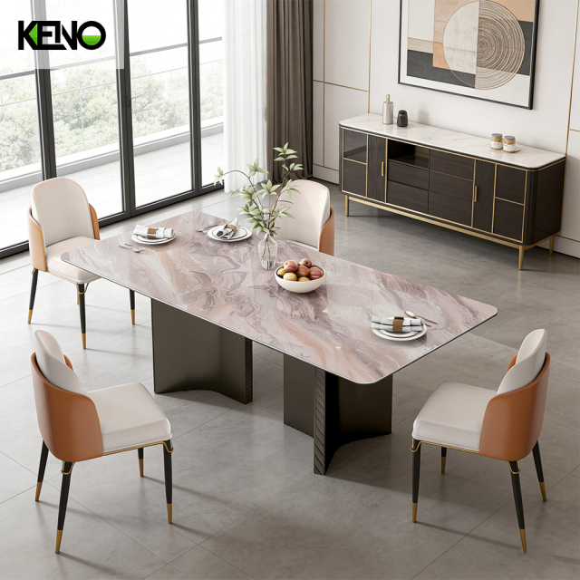 Sintered Stone Dining Table High-Grade Hotel Furniture for Restaurant and Commercial Projects
