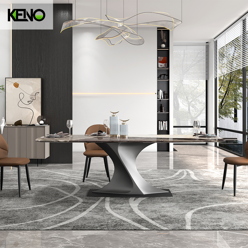 Marble Dining Table Solid Structure Home Furniture for Long Service Life