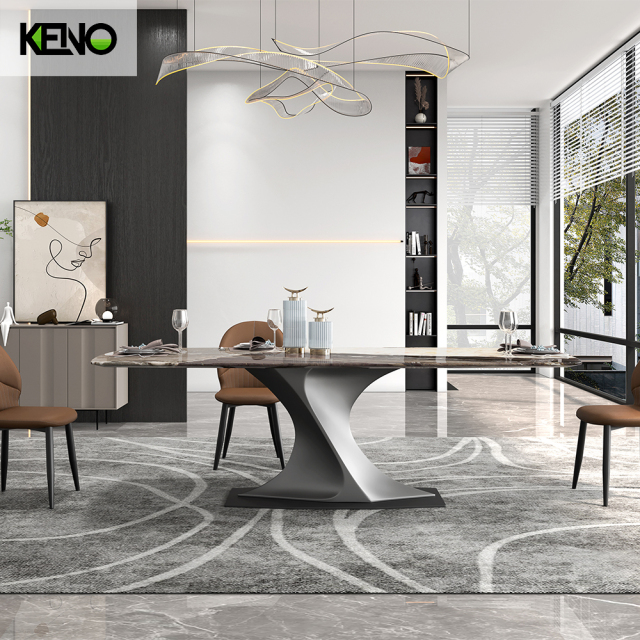 Marble Dining Table Solid Structure Home Furniture for Long Service Life