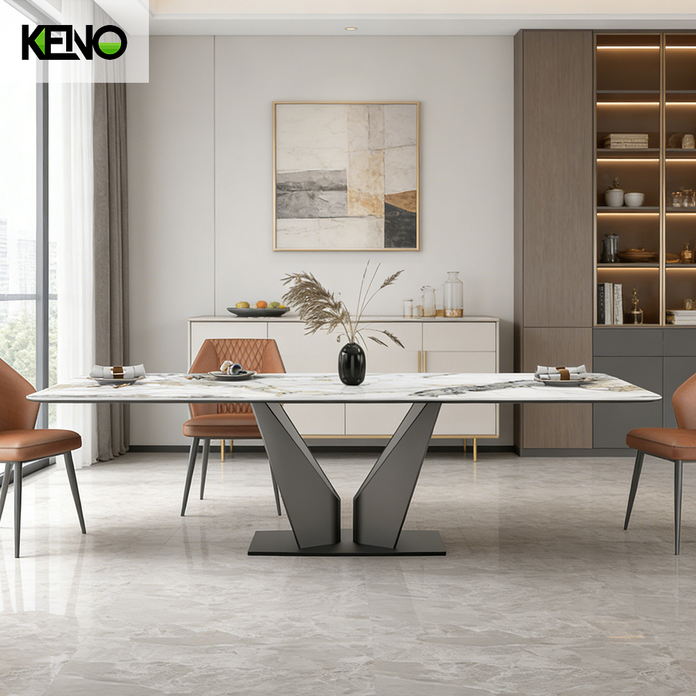 Sintered Stone Dining Table Contemporary Hotel Furniture with Comfortable Chair Matching