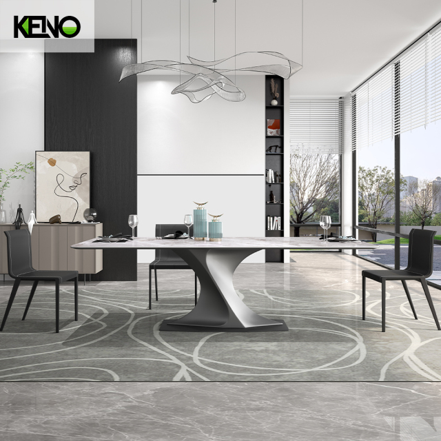 Sintered Stone Dining Table Stylish Design Table Chair Set for Contemporary Living Spaces