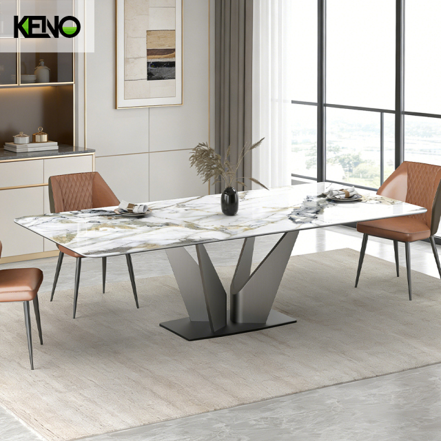 Sintered Stone Dining Table Contemporary Hotel Furniture with Comfortable Chair Matching
