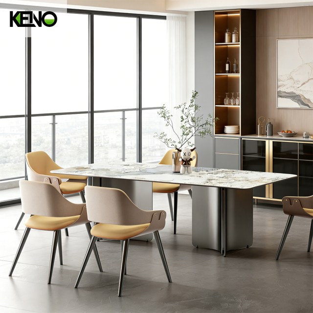 Sintered Stone Dining Table Keno Series Elegant Table Chair Set for Home & Hotel Use