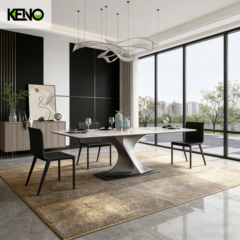 Sintered Stone Dining Table Stylish Design Table Chair Set for Contemporary Living Spaces