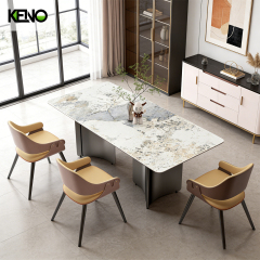 Sintered Stone Dining Table Keno Series Elegant Table Chair Set for Home & Hotel Use