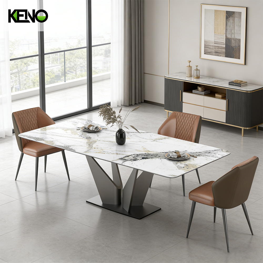 Sintered Stone Dining Table Contemporary Hotel Furniture with Comfortable Chair Matching