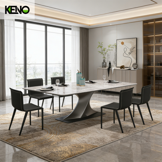 Sintered Stone Dining Table Stylish Design Table Chair Set for Contemporary Living Spaces