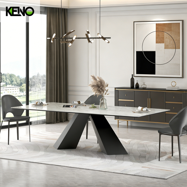 Sintered Stone Dining Table Stylish Design Table Chair Set for Contemporary Living Spaces
