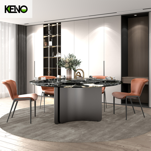 Marble Dining Table Modern Style Table Chair Combination for Dining Room Decor