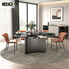 Marble Dining Table Modern Style Table Chair Combination for Dining Room Decor