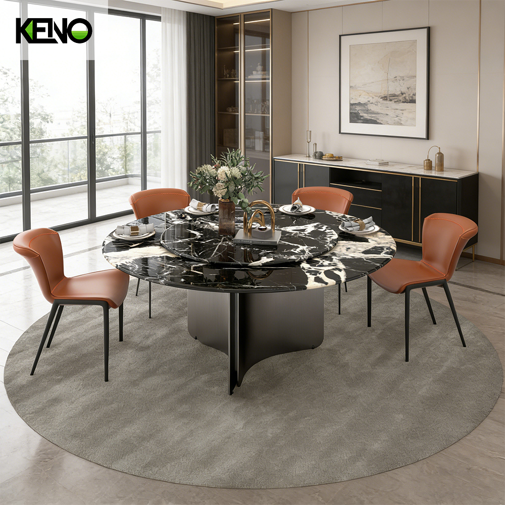 Marble Dining Table Modern Style Table Chair Combination for Dining Room Decor