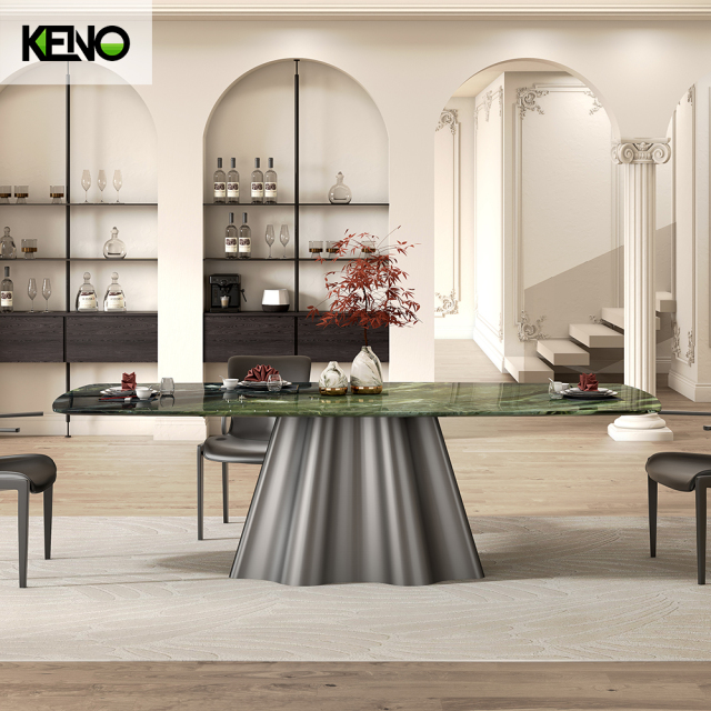 Marble Dining Table Keno Series Table Chair Set for Home and Restaurant Use