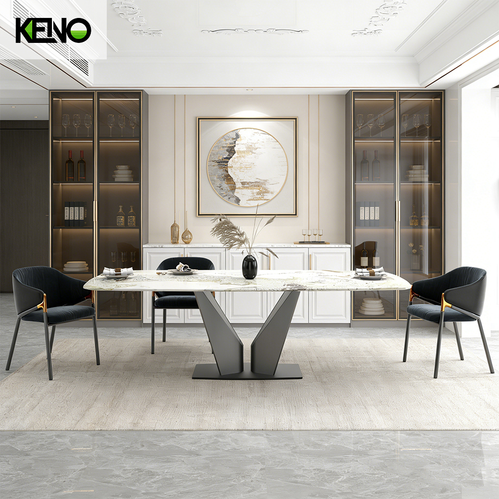 Marble Dining Table High-End Hotel Furniture with Durable Construction