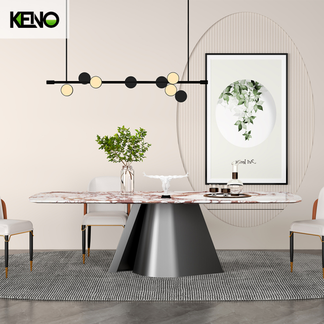 Marble Dining Table Wholesale Home Furniture Set with Competitive Factory Price
