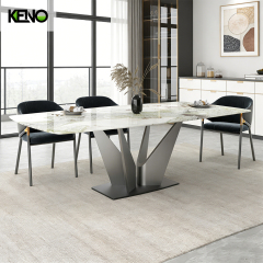 Marble Dining Table High-End Hotel Furniture with Durable Construction