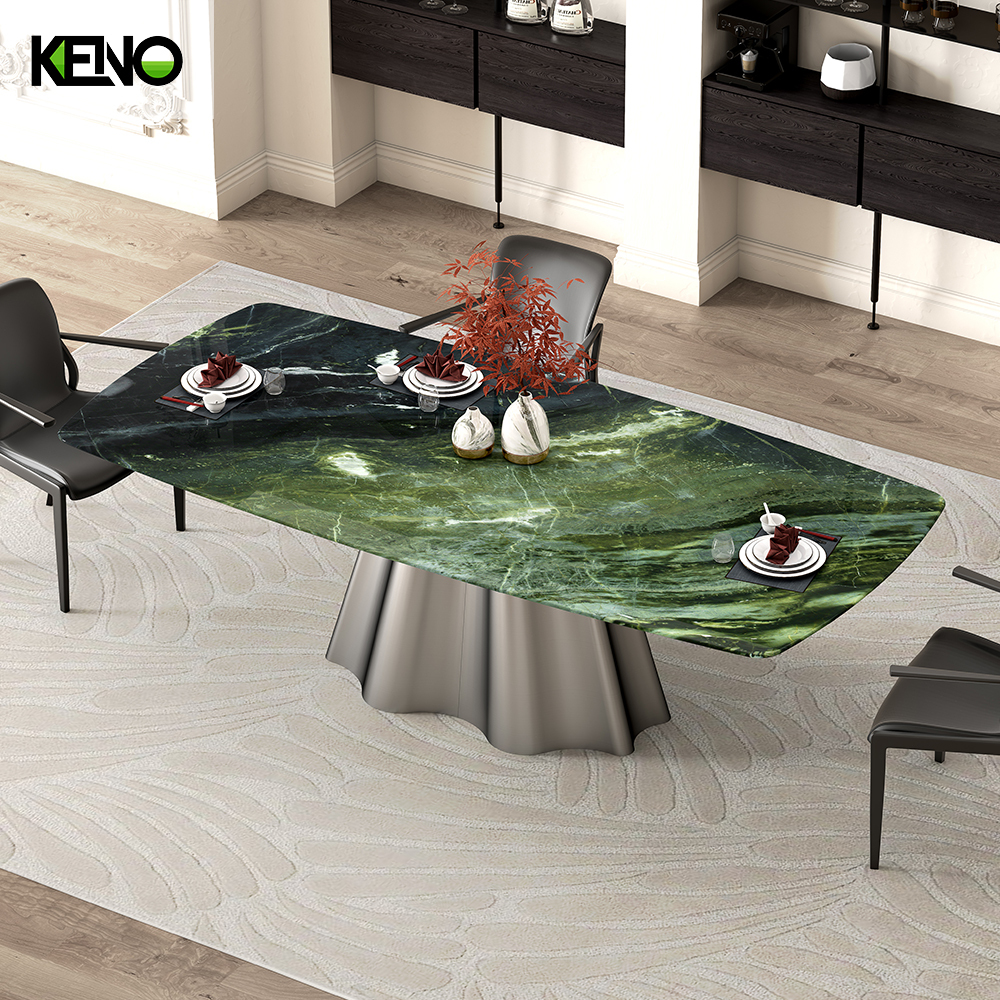 Marble Dining Table Keno Series Table Chair Set for Home and Restaurant Use