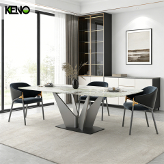 Marble Dining Table High-End Hotel Furniture with Durable Construction