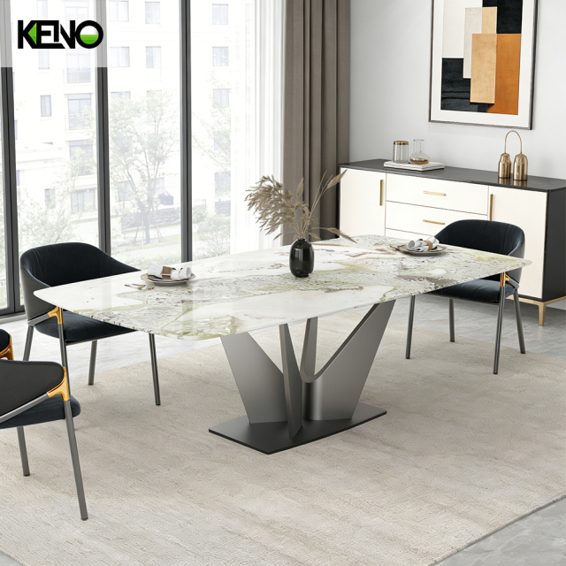 Marble Dining Table High-End Hotel Furniture with Durable Construction
