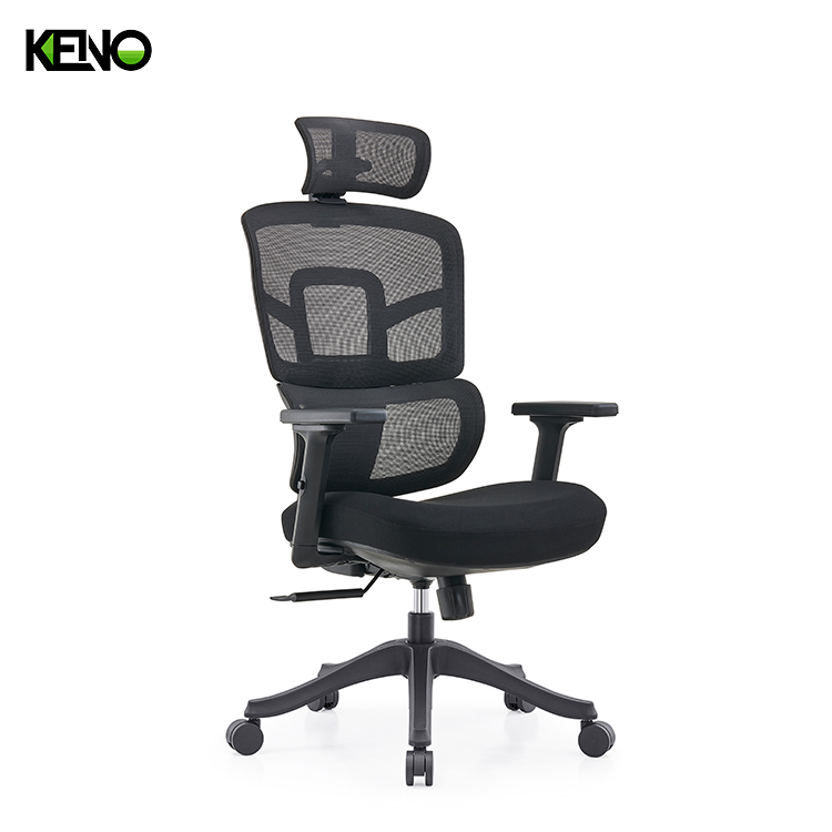 KENO Ergonomic Mesh Office Chair with Headrest and Adjustable Armrests