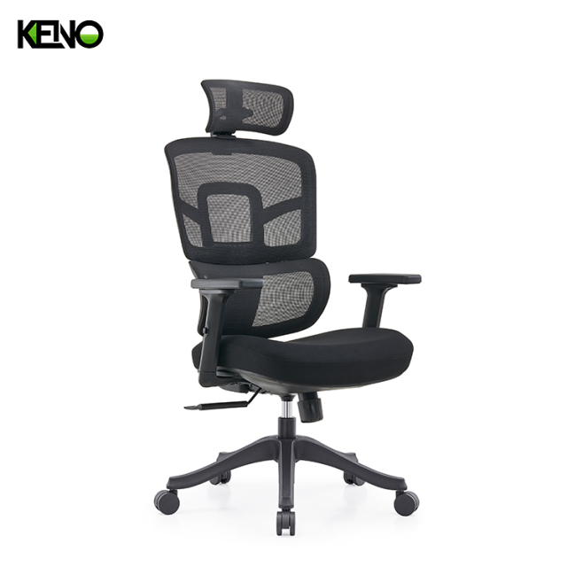 KENO Ergonomic Mesh Office Chair with Headrest and Adjustable Armrests
