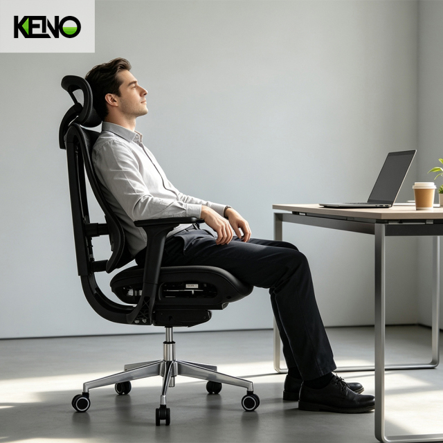 KENO Modern Mesh Office Chair Furniture with Headrest and Adjustable Support