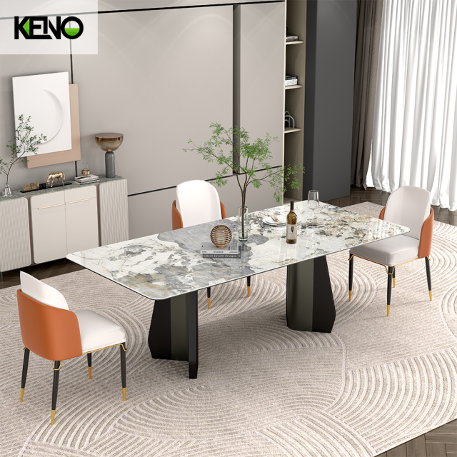KENO Modern Custom Sintered Stone Dining Table Durable Home Furniture