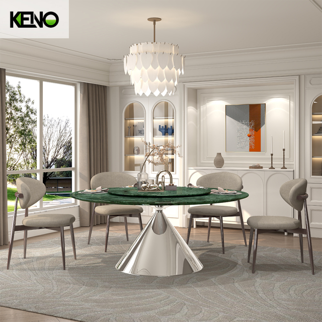 KENO Luxury Round Marble Top Dining Table Furniture
