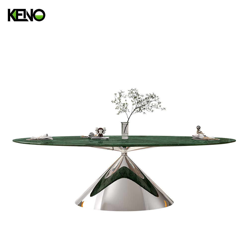 KENO Elegant Oval Marble Dining Table Modern Dining Furniture